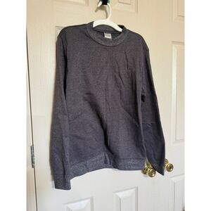 Blair Mens Crewneck Sweatshirt Charcoal Gray Heather Fleece Lined Small‎